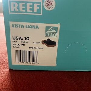 Reef Vista Liana mules in Black and Tan size 10